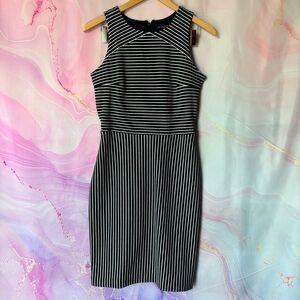 Banana Republic 0 Black White Striped Dress NWT Retro Chic Preppy Professional